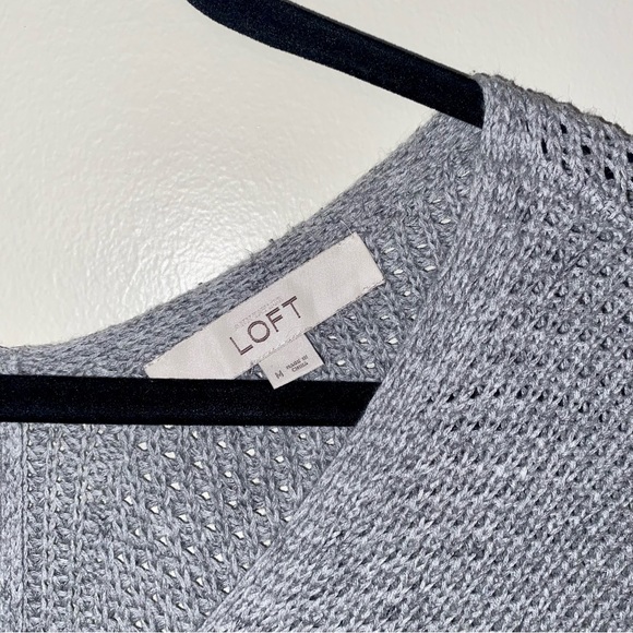 LOFT Ribbed V-Neck Tunic Sweater - Picture 4 of 8